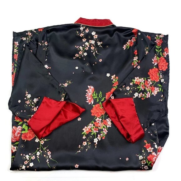 Jones New York Oriental/Asian Inspired V-Neck Floral Midi Nightgown Size Medium - Picture 7 of 8